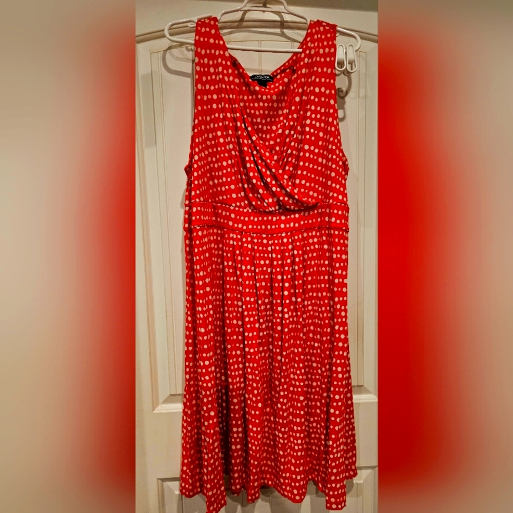 Polka Dot Surplice Neckline Cotton Blend 3X